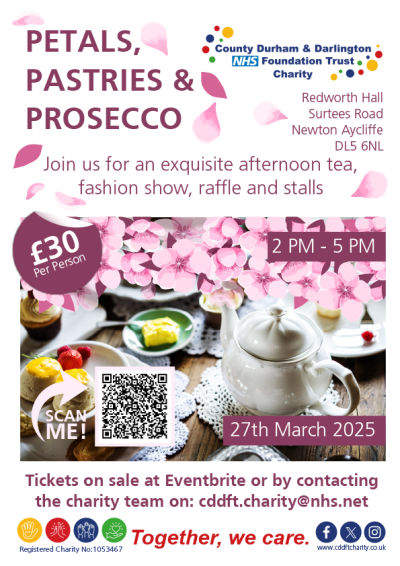 Poster advertising afternoon tea event 